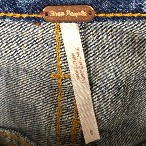 Free People Beat of the Music Denim Skirt Size 6 - Picture 3 of 4